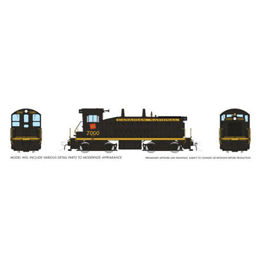 HO EMD SW9 (DC/DCC/Sound): Canadian National - Black Scheme: #7007