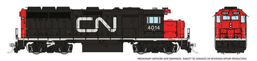 HO EMD GP40 (DC/DCC/Sound): CN - Large Noodle: #4014