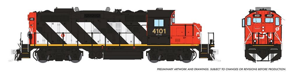 HO GP9RM (DC/DCC/Sound): CN - Stripes: #4000