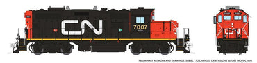 HO GP9RM (DC/DCC/Sound): CN - Large Noodle: #7008