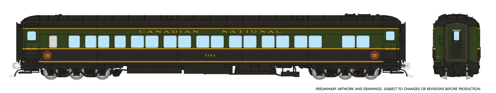HO CC&F "Balloon Top" Coach: Canadian National (1954) #5226