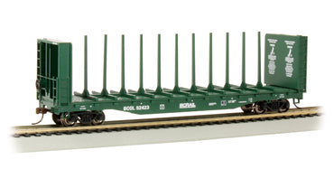 HO Center-Beam Flatcar w/ Bulkheads: BC Rail #52423