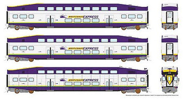 HO Bilevel Commuter Car: West Coast Express: Set #2 (Cab: 109 Coaches: 301 305)