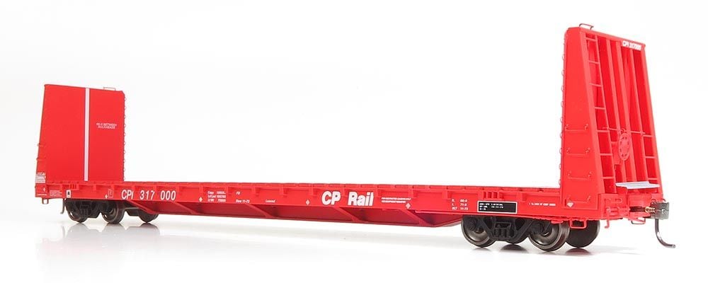 HO Mil Bulkhead Flatcar: CP Rail (Action Red) #317000
