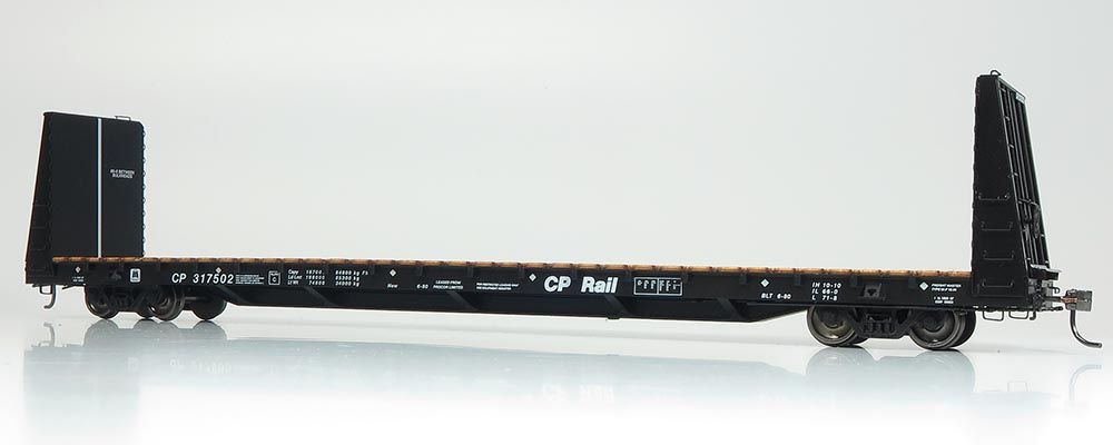 HO Mil Bulkhead Flatcar: CP Rail (Black) #317422