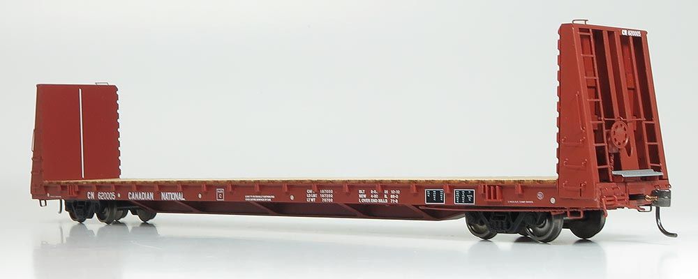 HO Mil Bulkhead Flatcar: CN (Mineral Brown) #620005