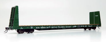 HO Mil Bulkhead Flatcar: BCR (Dark Green) #866698