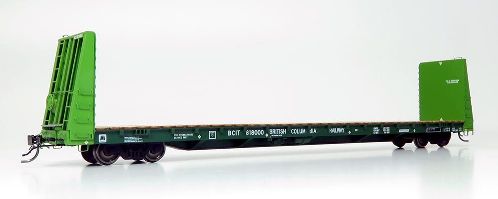HO Mil Bulkhead Flatcar: BCIT (Dark Green) #818000