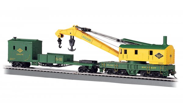 HO 250-Ton Steam Crane and Boom Tender: Reading #12879 & 9107