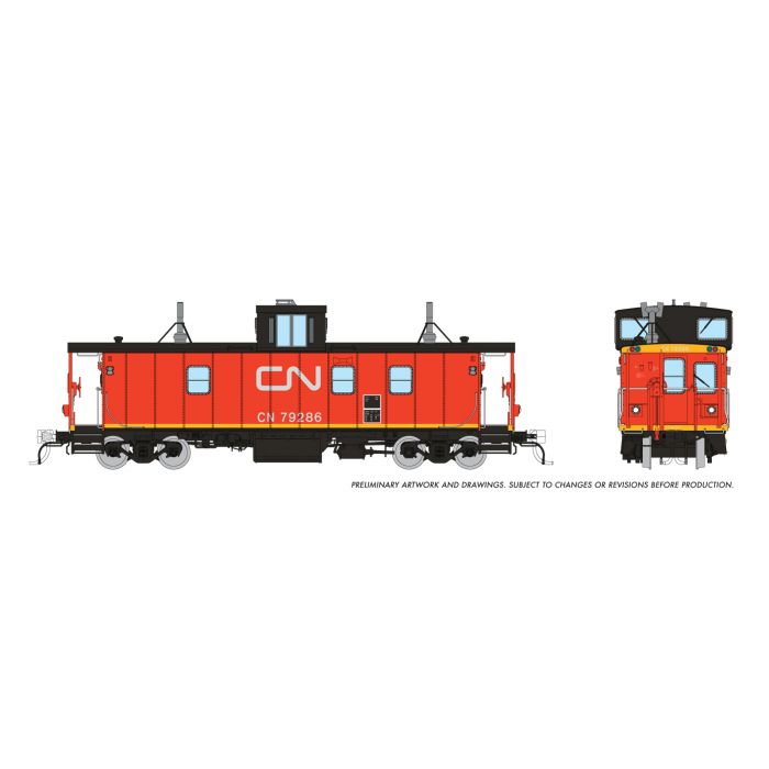 HO Hawker Siddeley Caboose: Canadian National (International Service 1979+) #79286 [With Track Inspection Lights]