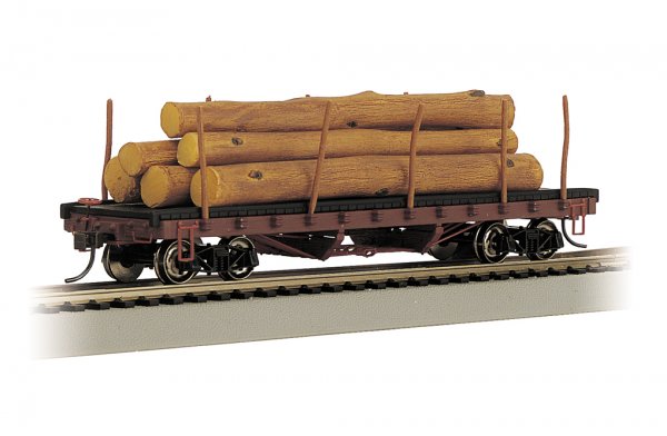 HO ACF 40ft Log Car w/ Logs: 1906-1935 Version (Unnumbered)