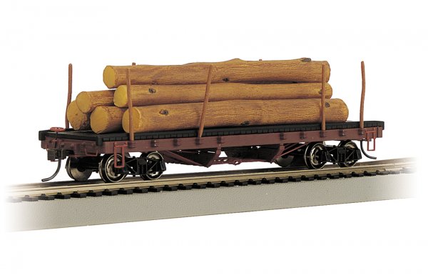 HO ACF 40ft Log Car w/ Logs: 1935-1960 Version (Unnumbered)