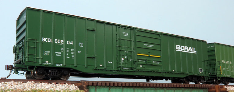 HO Trenton Works 6637cf Boxcar: BC Rail (Delivery) #60204