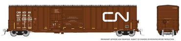 HO Trenton Works 6348cf Boxcar: Canadian National (Vertical Conspicuity Stripes) #598145