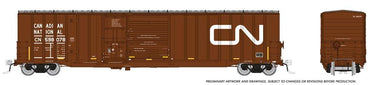 HO Trenton Works 6348cf Boxcar: Canadian National (Horizontal Conspicuity Stripes) #598234