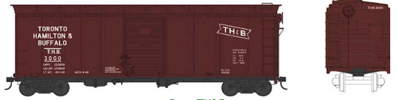 HO 40ft 2-Door Boxcar: Toronto Hamilton & Buffalo #3167