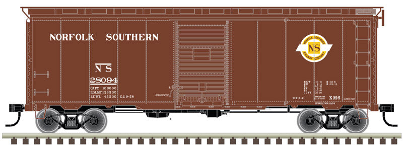 HO 40ft Postwar 6ft Door Boxcar: Norfolk Southern #28094