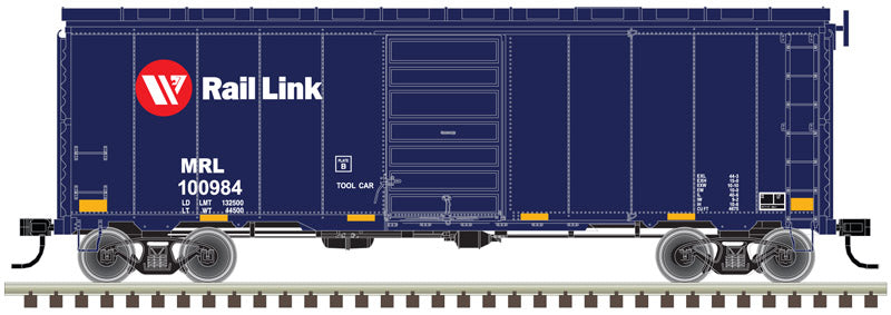 HO 40ft Postwar 7ft Door Boxcar: Montana Rail Link #100988