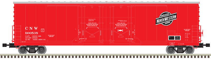 HO Evans 53ft Double Plug Door Boxcar: Chicago & Northwestern #600556