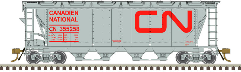 HO Slab-Side Covered Hopper: Canadian National (Noodle) #355151