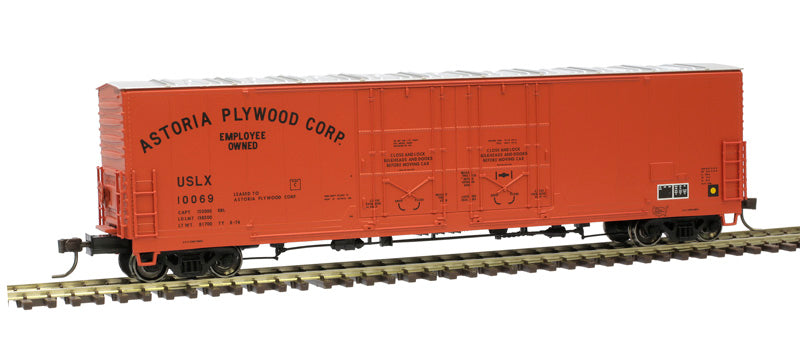 HO Evans 53ft Double Plug Door Boxcar: Astoria Plywood #10054
