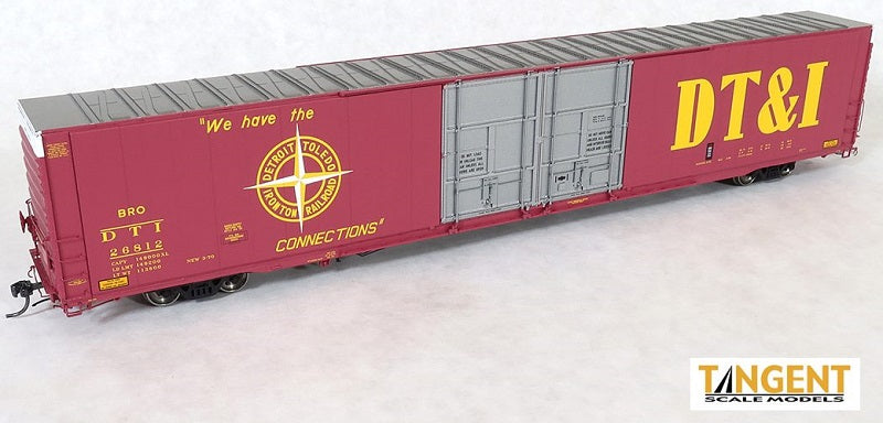HO 86ft Greenville High Cube Double Plug Door Boxcar: DT&I (Delivery 1970 Magenta) #26852