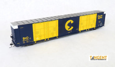 HO Greenville 86ft High Cube Double Plug Door Boxcar: Chessie (B&O Repaint) #492371