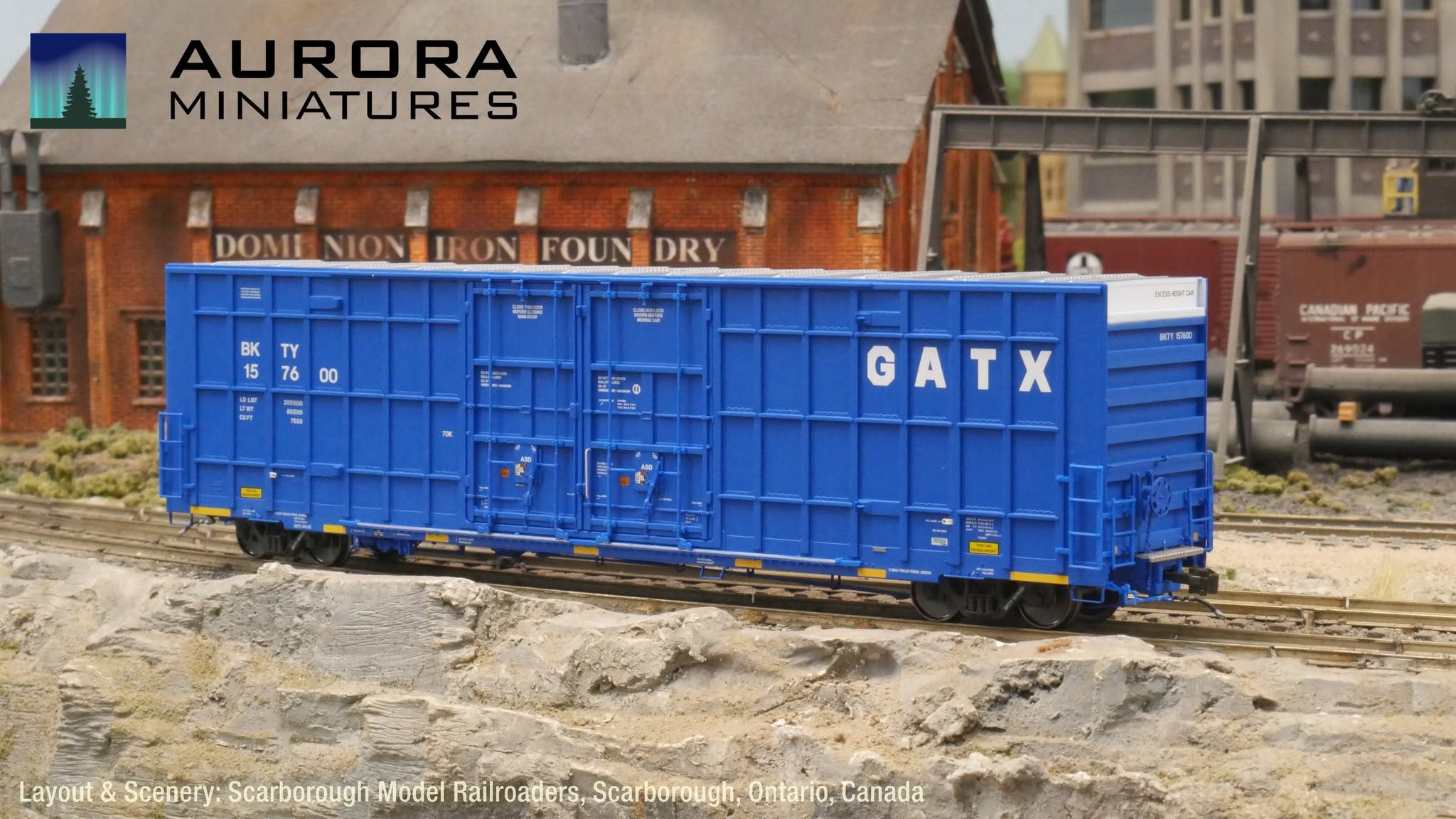 HO Greenbrier 7550cf 60ft Plate F Boxcar: BKTY (GATX Blue) #157623