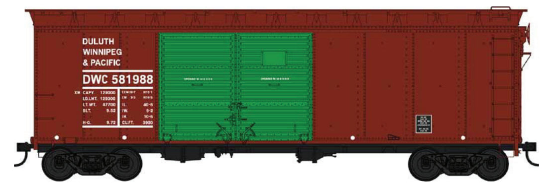 HO 40ft Boxcar: Duluth Winnipeg & Pacific  #582201