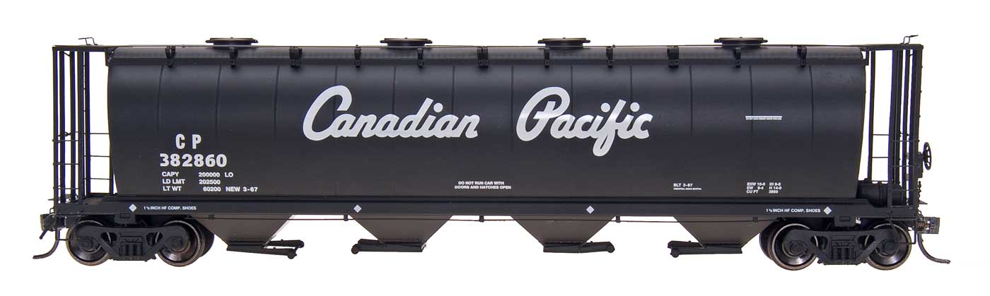 HO 4550 CU FT Cylindrical Covered Hopper - Round Hatch: Canadian Pacific (Silver) #382202