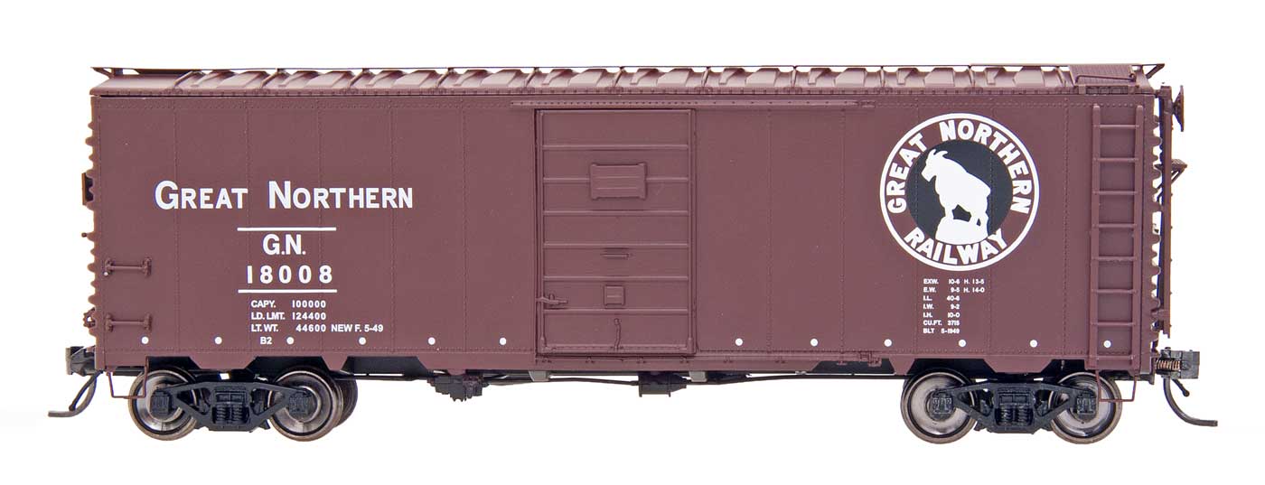 HO 40ft 12 Panel Boxcar: Great Northern (Mineral Red) #18011