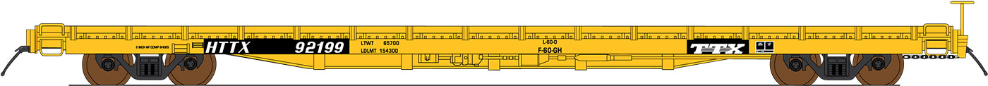 HO 60' Wood Deck Flat Car: TTX (Black) #90318