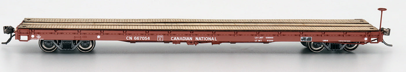 HO 60' Wood Deck Flat Car: Canadian National #667147