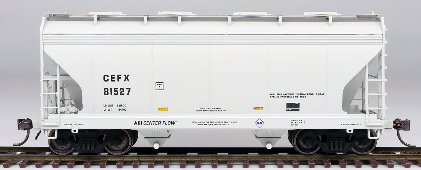 HO ACF Center Flow 2-Bay Covered Hopper: CEFX (Gray) #81630