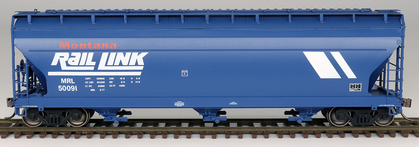 HO ACF 4650 CU FT 3-Bay Hopper: Montana Rail Link #50013