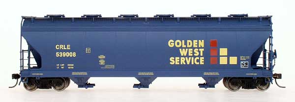HO ACF 4650 CU FT 3-Bay Hopper: Golden West Service (CRLE) #524501