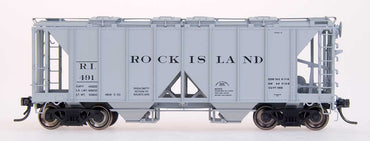 HO 1958 CU FT 2-Bay Covered Hopper: Rock Island #343
