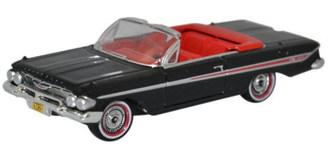 1:87 1961 Chevrolet Impala Convertible (Open): Tuxedo Black/Red