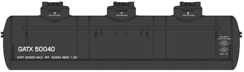 HO 36' 3-Dome Tank Car - General American (GATX) #50040