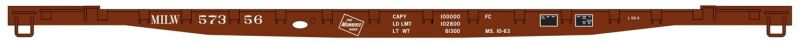 HO 53' GSC Piggyback Service Flatcar - Milwaukee Road #57356 (Late Hitch)