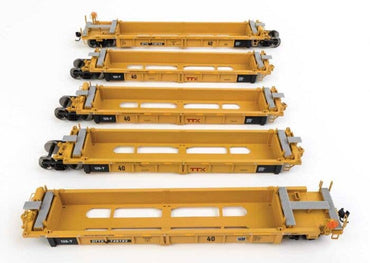 HO Thrall 5-Unit Rebuilt 40ft Well Car: TTX DTTX #748310