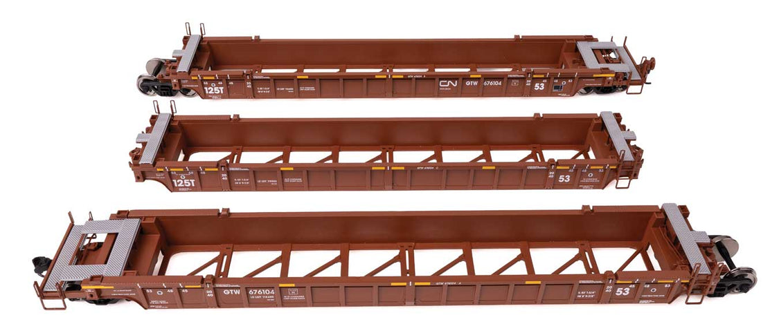 HO 53ft NSC Articulated Well Cars (3-pk): Canadian National #676008
