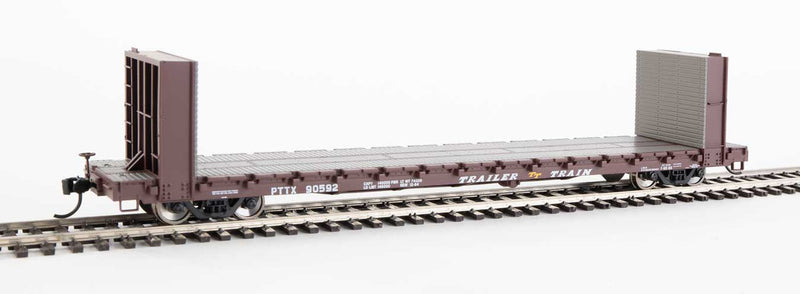 HO 60' Pullman-Standard Bulkhead Flatcar - Trailer-Train PTTX #90600