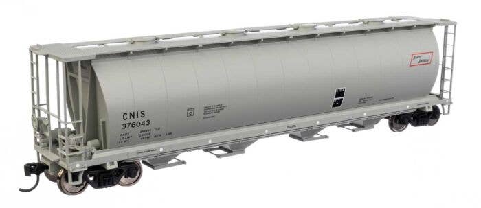 HO 59' Cylindrical Hopper, Round Hatches - Canadian National International Service CNIS #376043