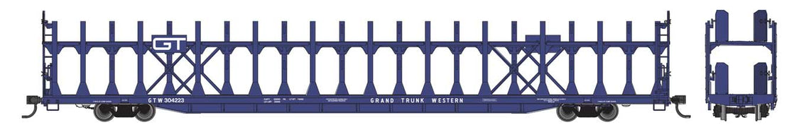 HO 89ft Bi-level Open Auto Rack: Grand Trunk Western #304227