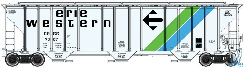 HO 55' Evans 4780 Covered Hopper - Erie Western (ERES) #7007