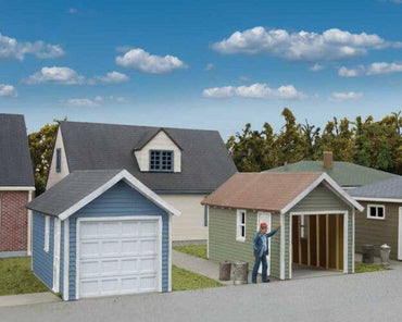 HO Single-Car Garage pkg(2) -- Kit