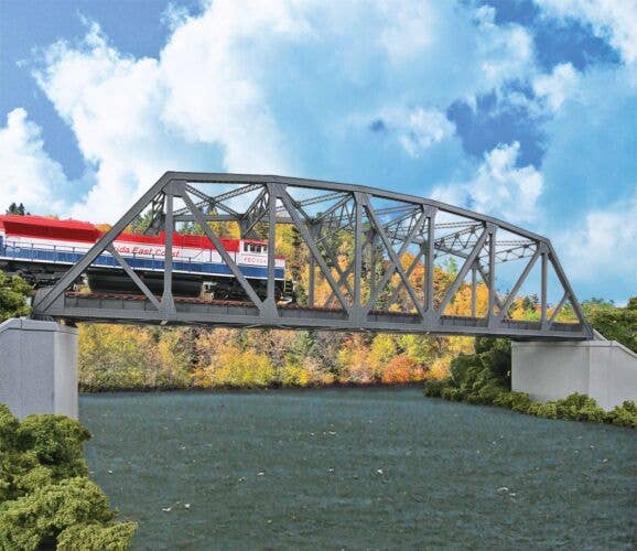 HO Arched Pratt Truss Railroad Bridge -- Double-Track Kit