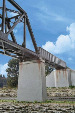 HO Single-Track Railroad Bridge Concrete Piers pkg(2) -- Kit