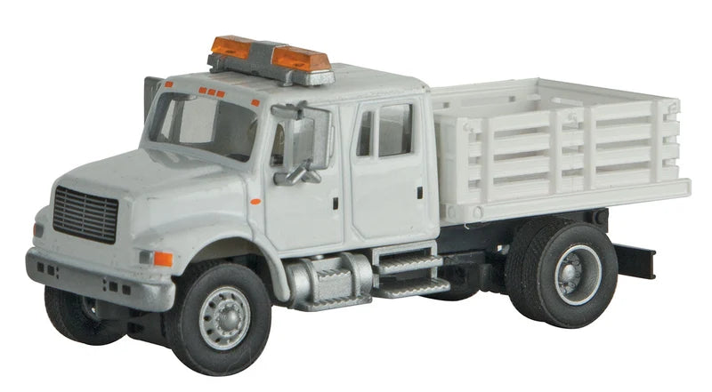 HO International 4900 Open Stake Bed Utility Truck (White w/ Railroad Decal)
